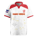 Custom Cabo Verde Football Rugby Jersey Go Tubaroes Azuis Go - White - African Pride