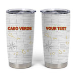 Custom Cabo Verde Football Tumbler Cup Go Tubaroes Azuis Go - White - African Pride