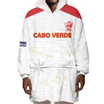 Custom Cabo Verde Football Wearable Blanket Hoodie Go Tubaroes Azuis Go - White - African Pride