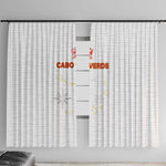 Cabo Verde Football Window Curtain Go Tubaroes Azuis Go - White - African Pride