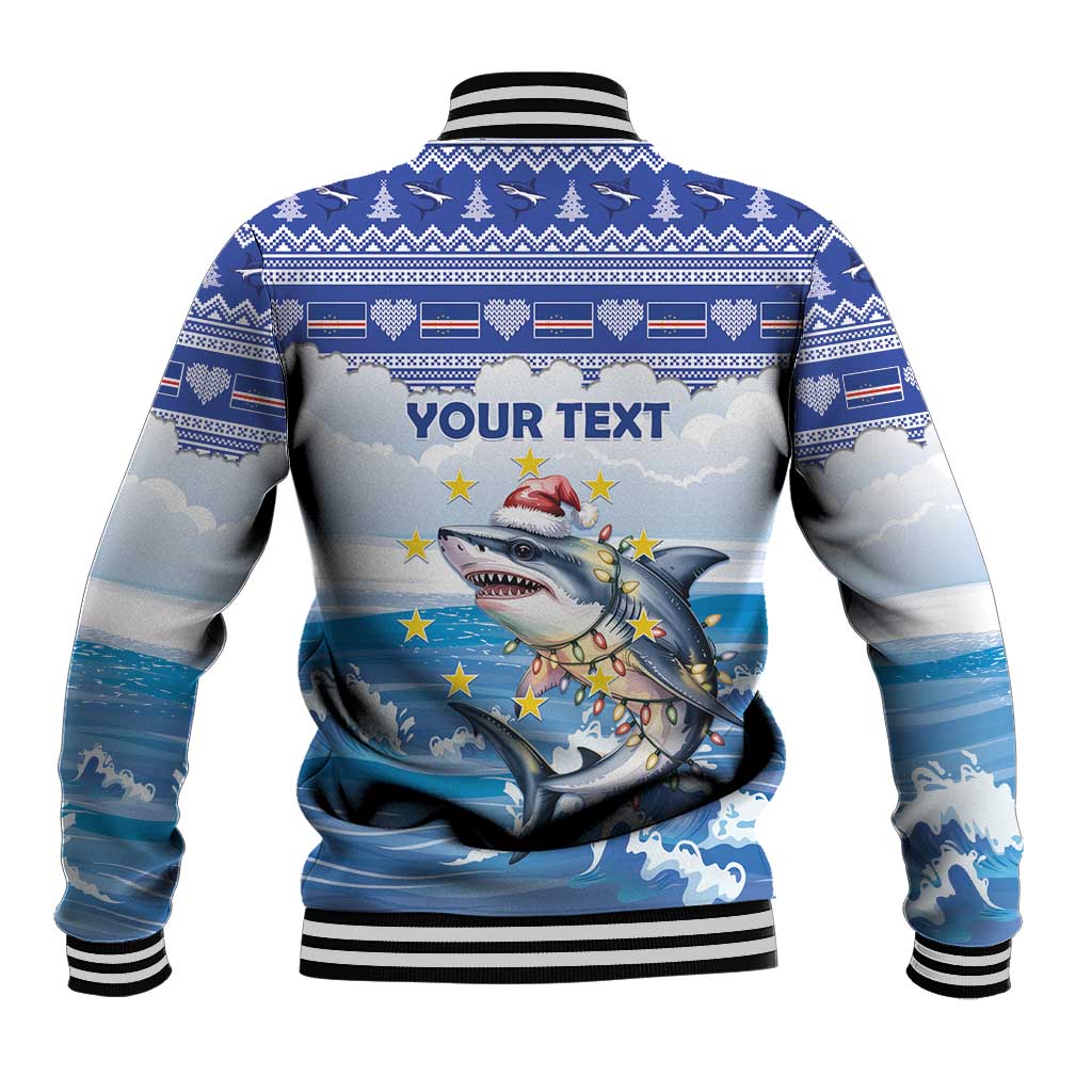 Afro Chirstmas Cabo Verde Football Personalized Baseball Jacket Allez Tubaroes Azuis - African Pride