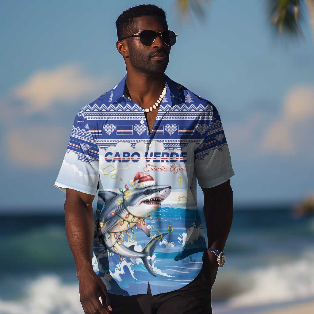 Afro Chirstmas Cabo Verde Football Personalized Hawaiian Shirt Allez Tubaroes Azuis - African Pride