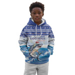 Afro Chirstmas Cabo Verde Football Personalized Kid Hoodie Allez Tubaroes Azuis - African Pride