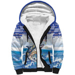 Afro Chirstmas Cabo Verde Football Personalized Sherpa Hoodie Allez Tubaroes Azuis - African Pride