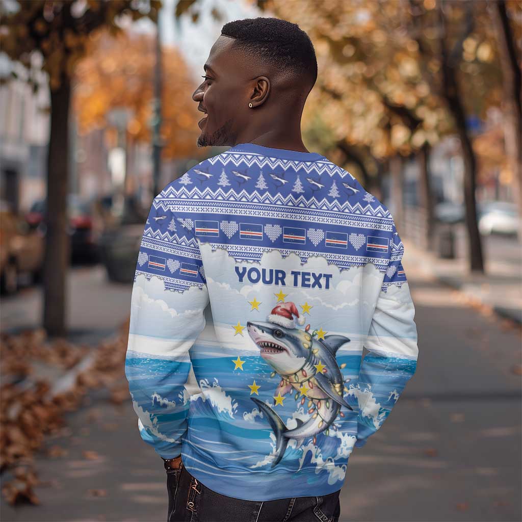 Afro Chirstmas Cabo Verde Football Personalized Sweatshirt Allez Tubaroes Azuis - African Pride