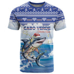 Afro Chirstmas Cabo Verde Football Personalized T shirt Allez Tubaroes Azuis - African Pride