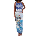 Afro Chirstmas Cabo Verde Football Personalized Tank Maxi Dress Allez Tubaroes Azuis - African Pride