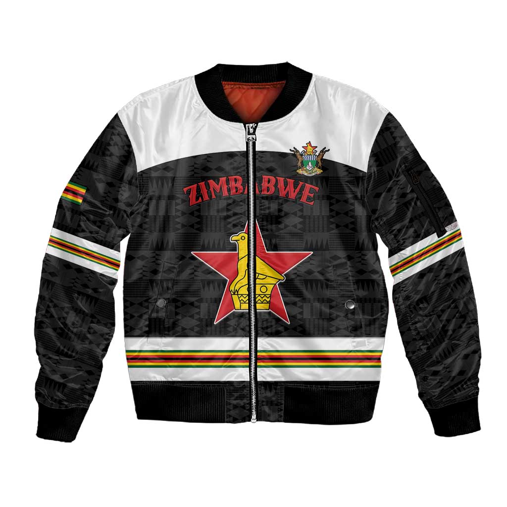 Custom Hockey Zimbabwe Sleeve Zip Bomber Jacket Hatirohwe - We don’t lose - African Pride