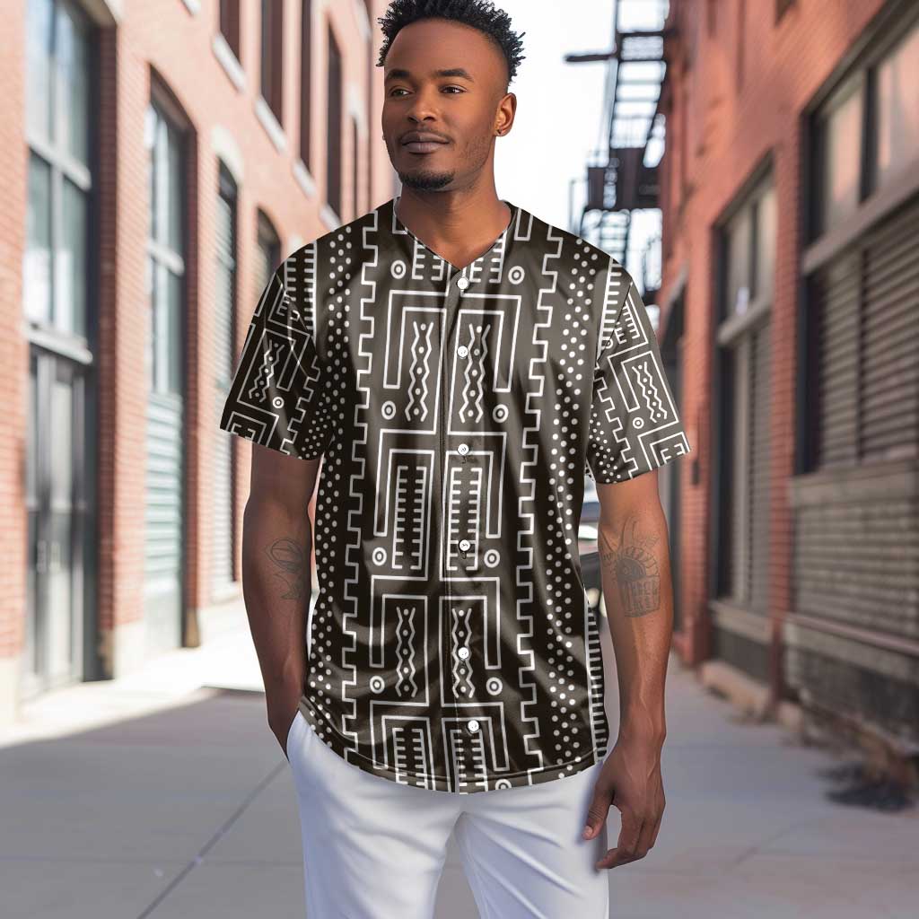 Mali Mud Cloth Bogolanfini Pattern Baseball Jersey - African Pride