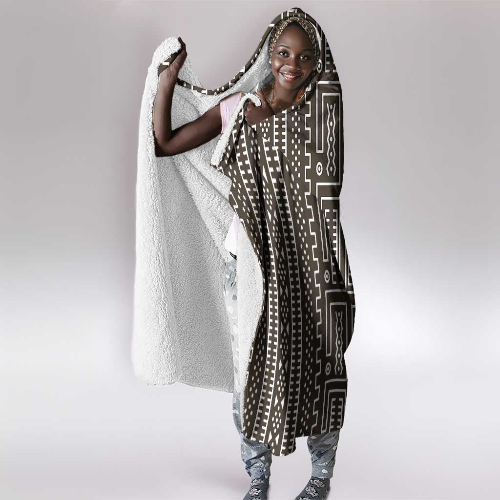 Mali Mud Cloth Bogolanfini Pattern Hooded Blanket - African Pride
