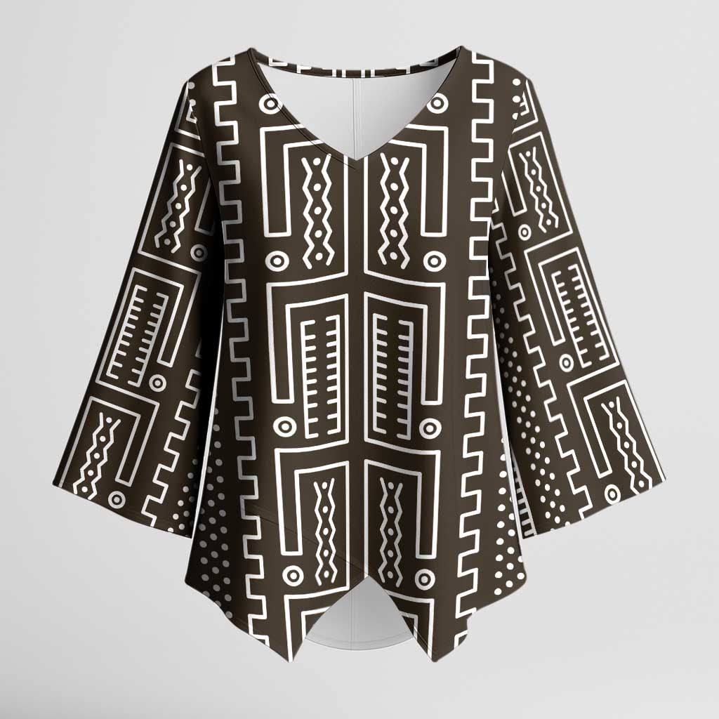 Mali Mud Cloth Kimono Sleeve Blouse Bogolanfini Pattern by African Pride