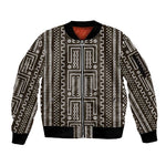 Mali Mud Cloth Bogolanfini Pattern Sleeve Zip Bomber Jacket - African Pride