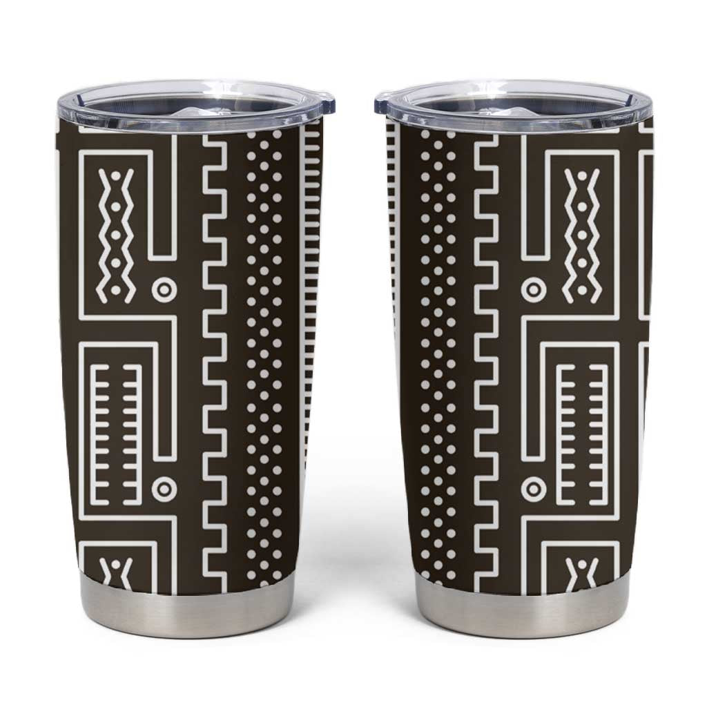 Mali Mud Cloth Bogolanfini Pattern Tumbler Cup - African Pride