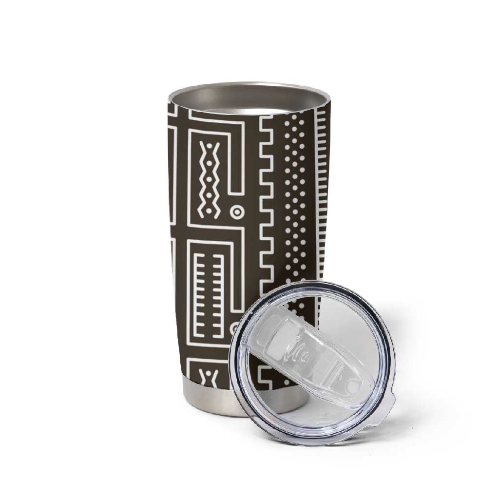 Mali Mud Cloth Bogolanfini Pattern Tumbler Cup - African Pride