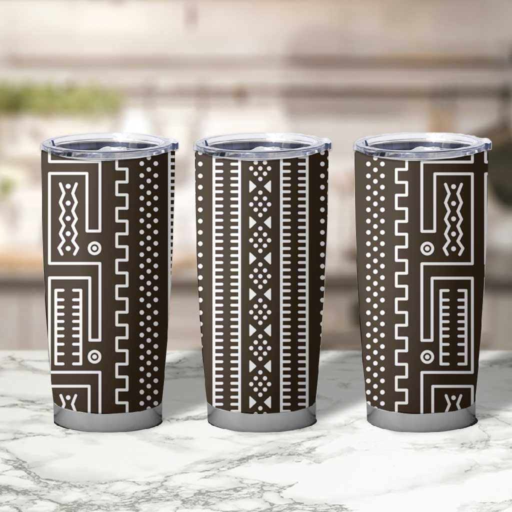 Mali Mud Cloth Bogolanfini Pattern Tumbler Cup - African Pride