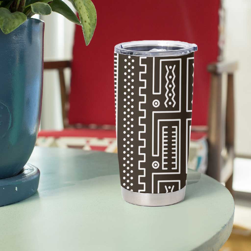 Mali Mud Cloth Bogolanfini Pattern Tumbler Cup - African Pride