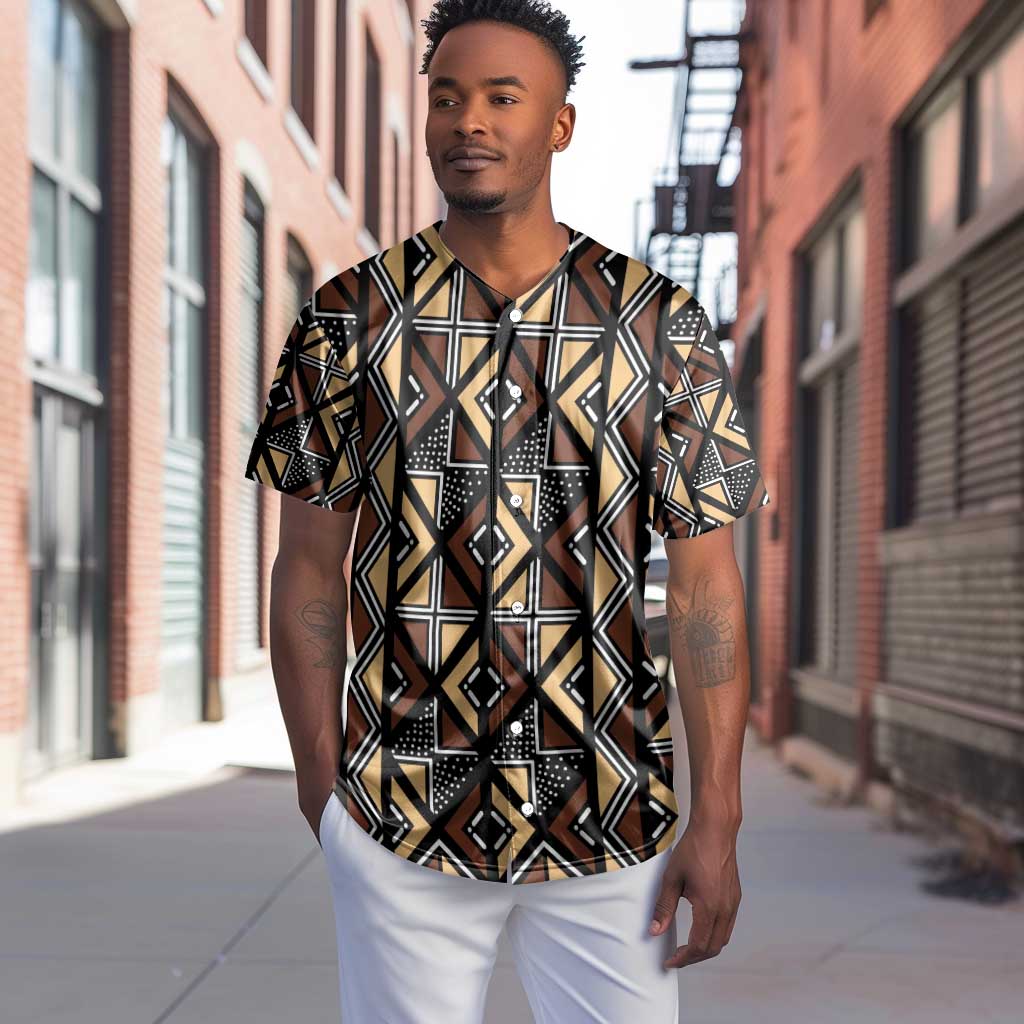 Mali Mud Cloth Legacy Baseball Jersey African Tribal Pattern - African Pride