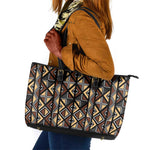 Mali Mud Cloth Legacy Leather Tote Bag African Tribal Pattern - African Pride