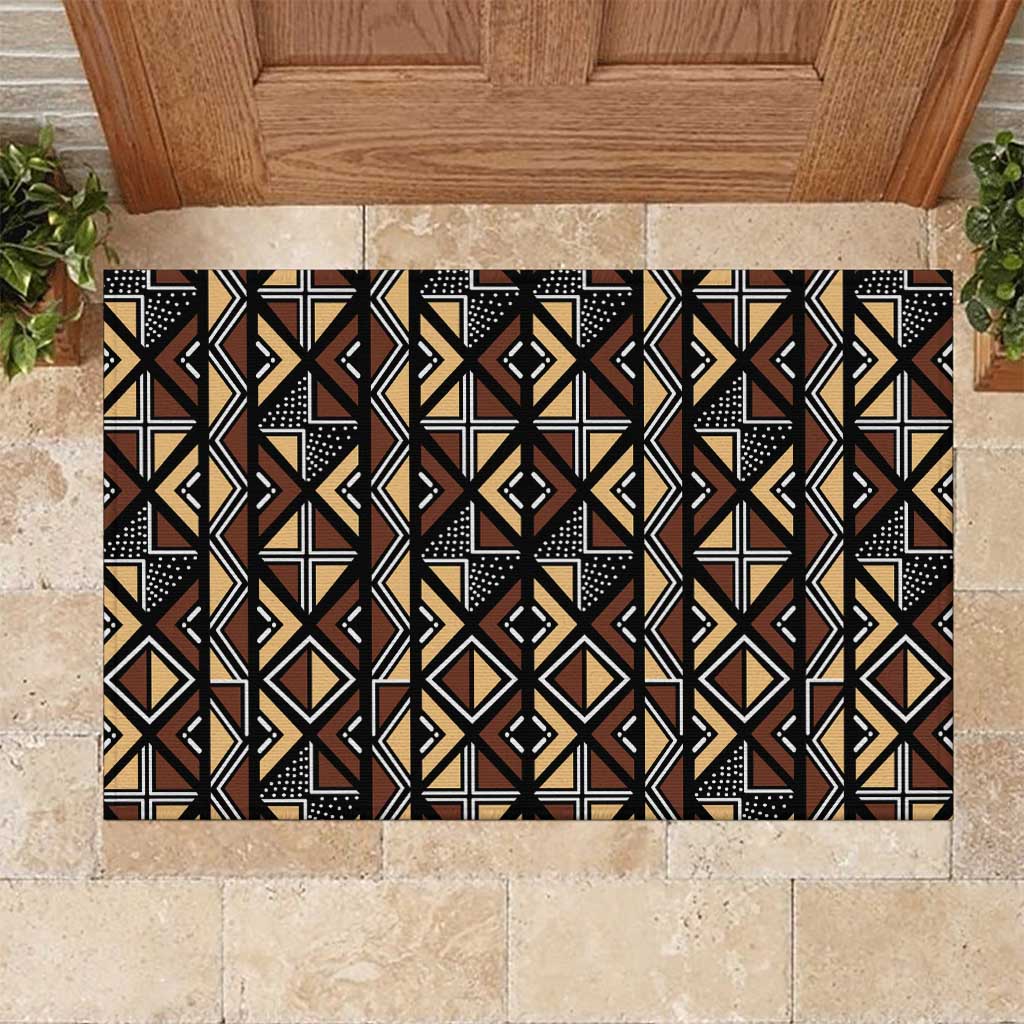 Mali Mud Cloth Legacy Rubber Doormat African Tribal Pattern - African Pride