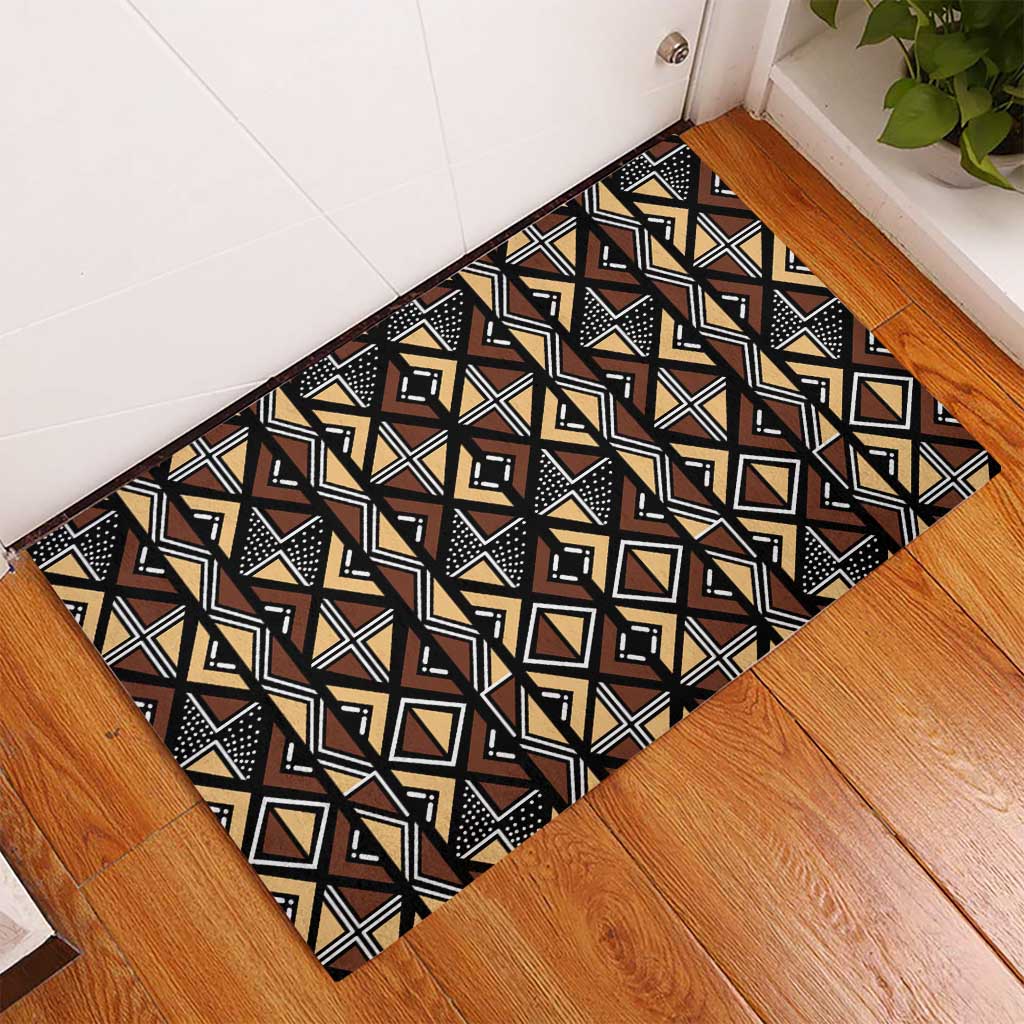 Mali Mud Cloth Legacy Rubber Doormat African Tribal Pattern - African Pride