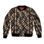Mali Mud Cloth Legacy Sleeve Zip Bomber Jacket African Tribal Pattern - African Pride