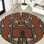 Mali Mud Cloth Village Legacy Round Carpet African Tribal Pattern - African Pride