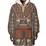 Mali Mud Cloth Village Legacy Wearable Blanket Hoodie African Tribal Pattern - African Pride
