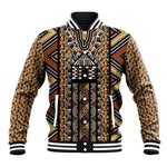 Mali Mud Cloth Leopards Legacy Baseball Jacket African Tribal Pattern - African Pride