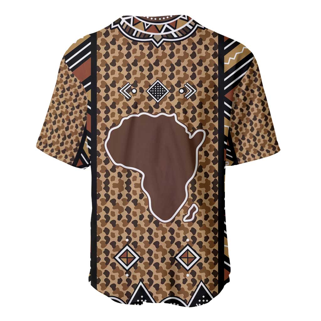 Mali Mud Cloth Leopards Legacy Baseball Jersey African Tribal Pattern - African Pride