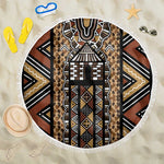 Mali Mud Cloth Leopards Legacy Beach Blanket African Tribal Pattern - African Pride