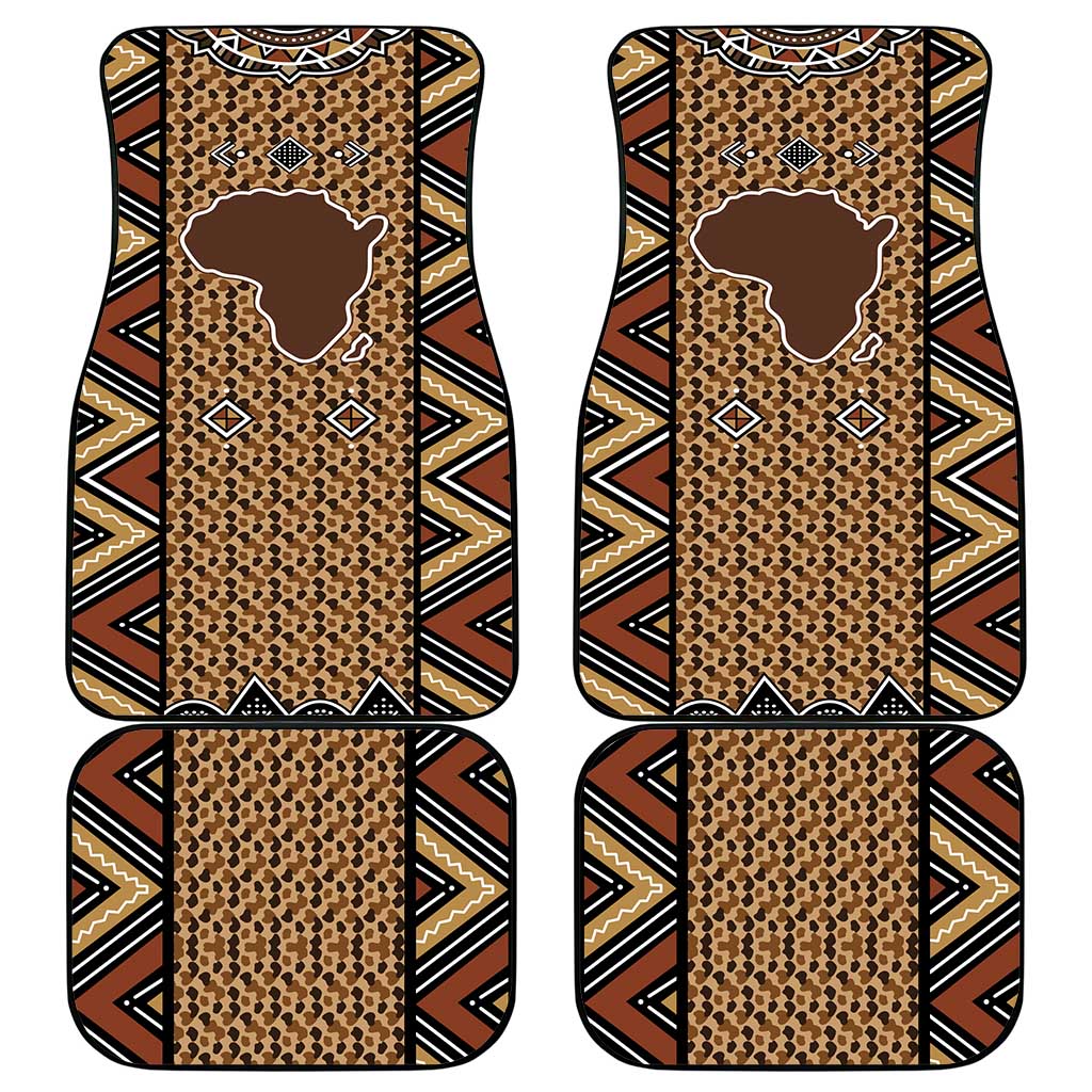 Mali Mud Cloth Leopards Legacy Car Mats African Tribal Pattern - African Pride