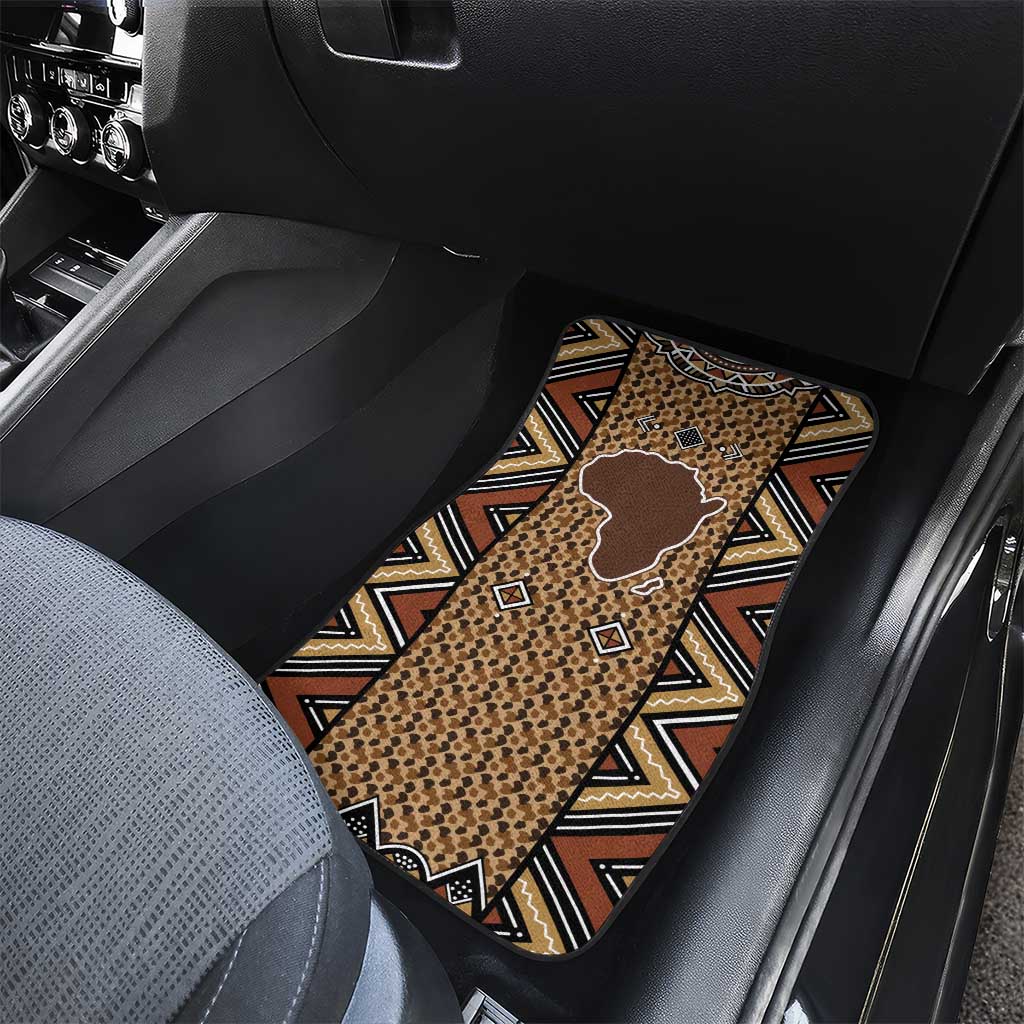 Mali Mud Cloth Leopards Legacy Car Mats African Tribal Pattern - African Pride