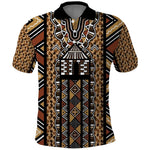 Mali Mud Cloth Leopards Legacy Polo Shirt African Tribal Pattern - African Pride