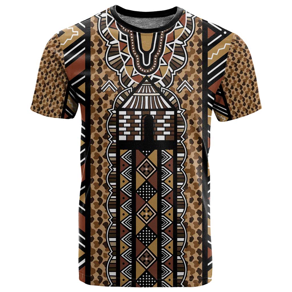 Mali Mud Cloth Leopards Legacy T shirt African Tribal Pattern - African Pride