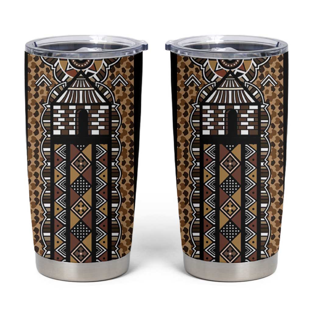 Mali Mud Cloth Leopards Legacy Tumbler Cup African Tribal Pattern - African Pride