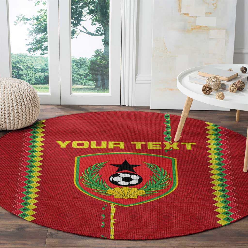 Custom Guinea Bissau Football Round Carpet Go Djurtus - African Pattern