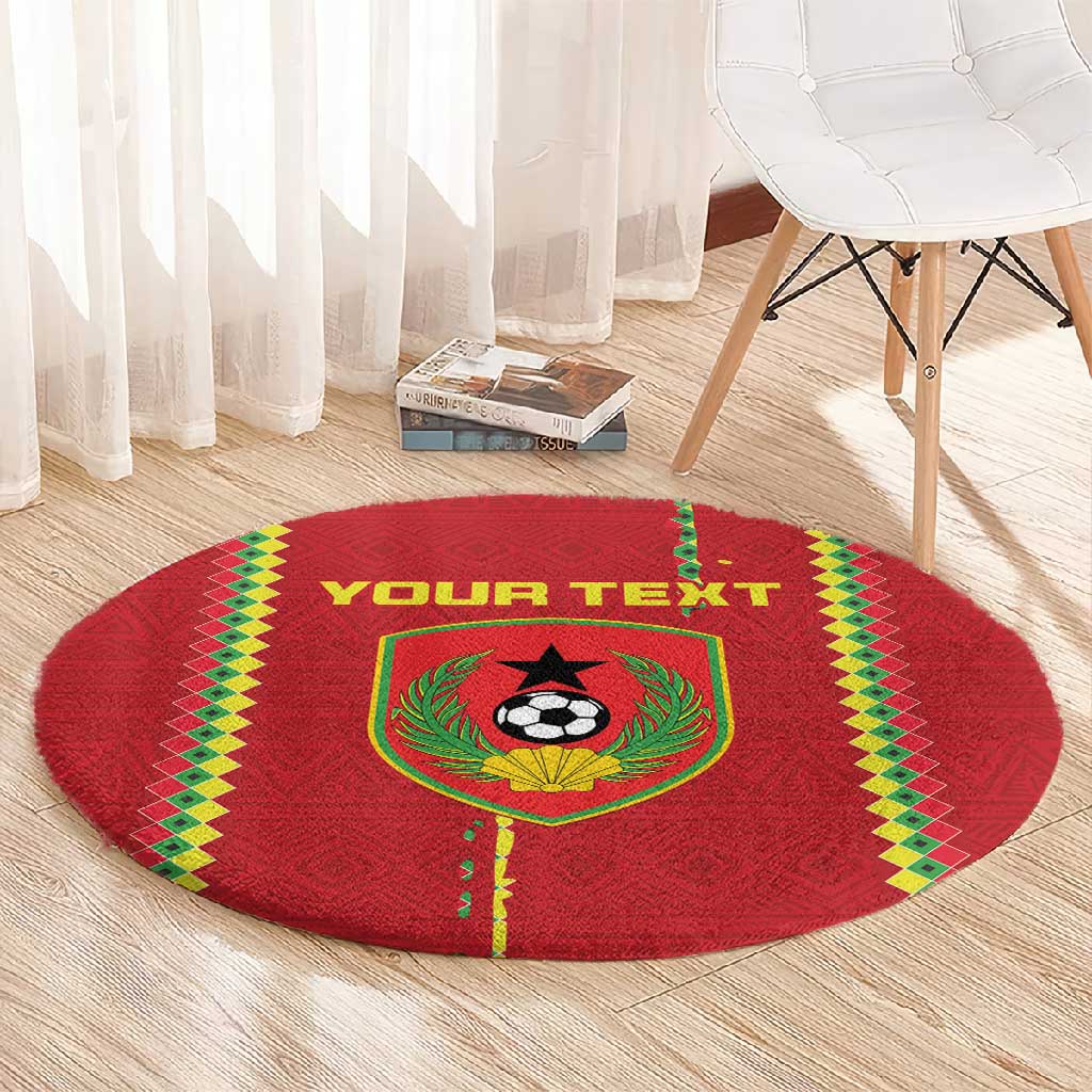 Custom Guinea Bissau Football Round Carpet Go Djurtus - African Pattern