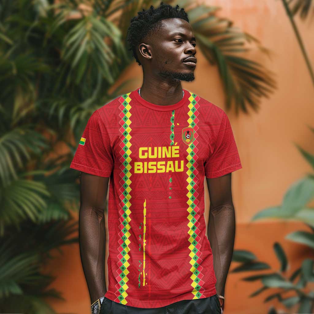 Custom Guinea Bissau Football T shirt Go Djurtus - African Pattern