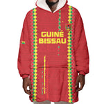 Custom Guinea Bissau Football Wearable Blanket Hoodie Go Djurtus - African Pattern