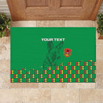 Custom Guinea Bissau Football Rubber Doormat African Wild Dog - Go Djurtus