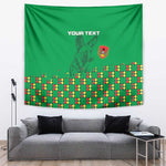 Custom Guinea Bissau Football Tapestry African Wild Dog - Go Djurtus