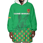 Custom Guinea Bissau Football Wearable Blanket Hoodie African Wild Dog - Go Djurtus
