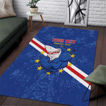 Custom Cabo Verde Football Area Rug Go Tubaroes Azuis