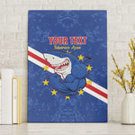 Custom Cabo Verde Football Canvas Wall Art Go Tubaroes Azuis