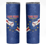 Custom Cabo Verde Football Skinny Tumbler Go Tubaroes Azuis