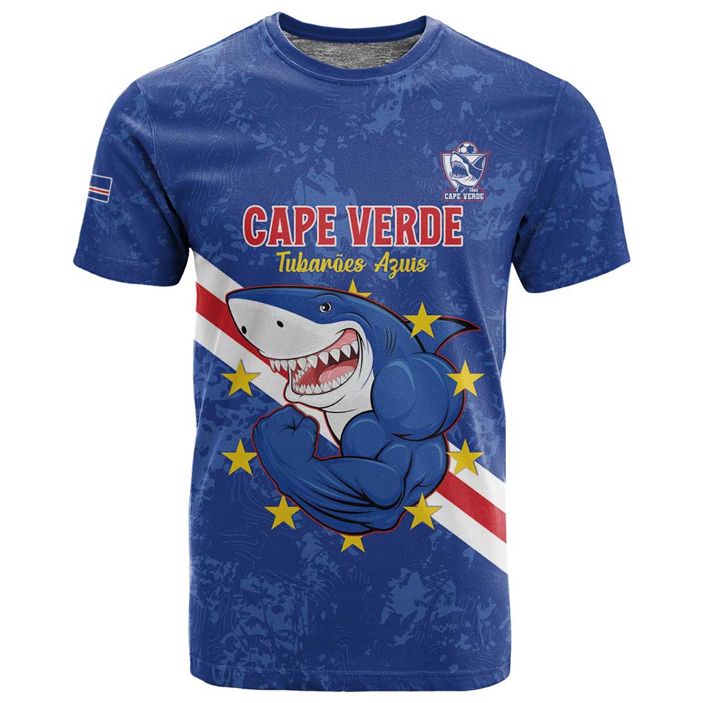 Custom Cabo Verde Football T shirt Go Tubaroes Azuis