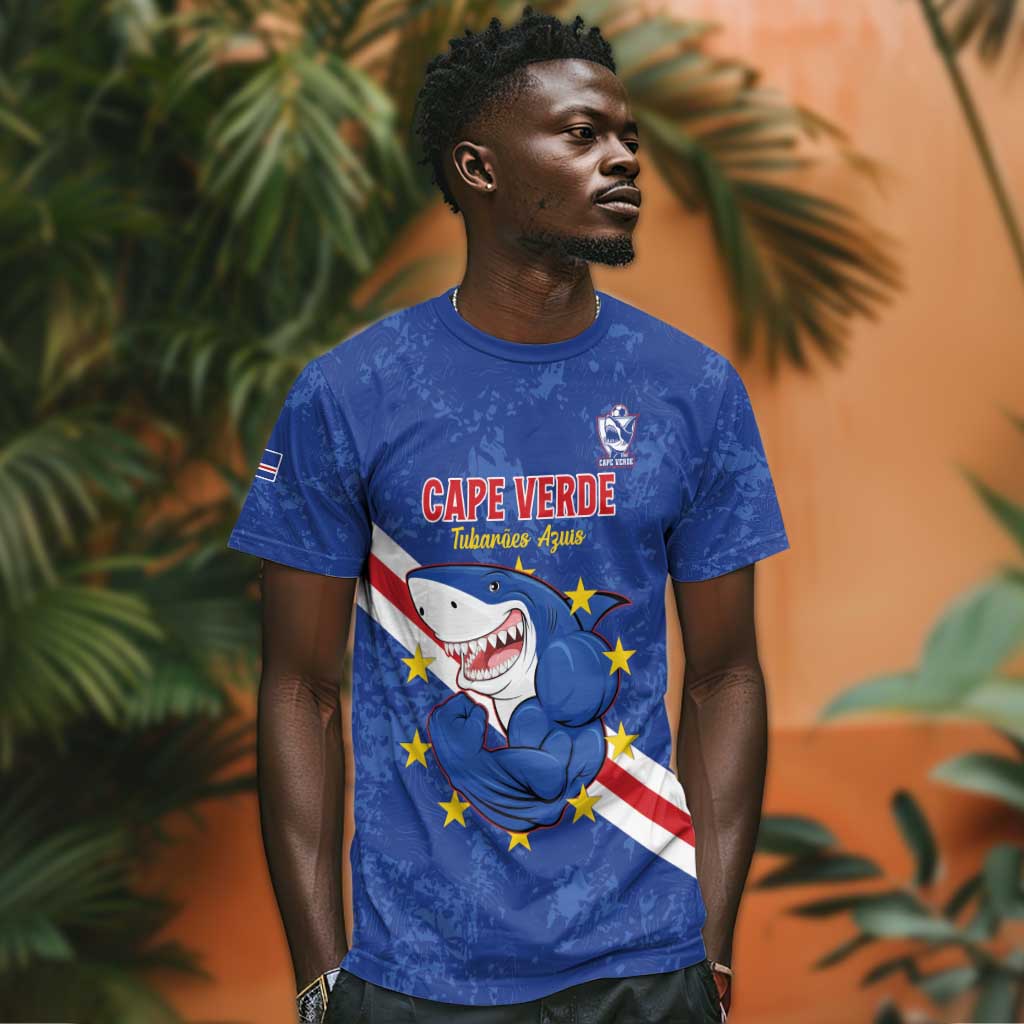Custom Cabo Verde Football T shirt Go Tubaroes Azuis