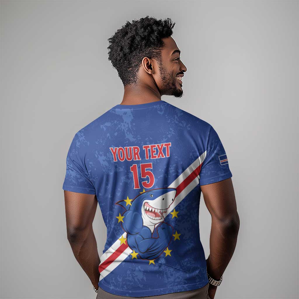 Custom Cabo Verde Football T shirt Go Tubaroes Azuis
