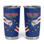 Custom Cabo Verde Football Tumbler Cup Go Tubaroes Azuis