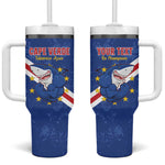 Custom Cabo Verde Football Tumbler With Handle Go Tubaroes Azuis